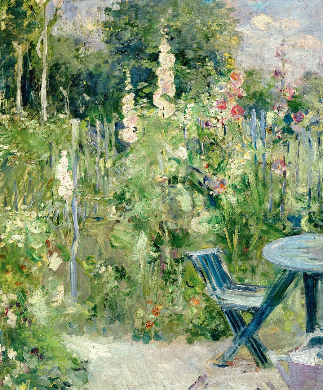 Stokrozen, 1884 door Berthe Morisot