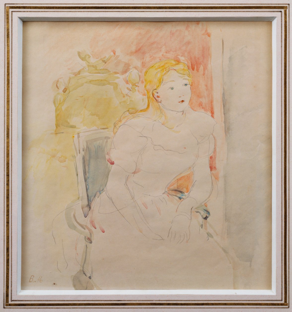 Julie Zittend door Berthe Morisot