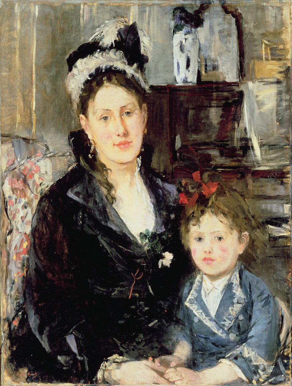 Mevrouw Boursier en haar dochter door Berthe Morisot