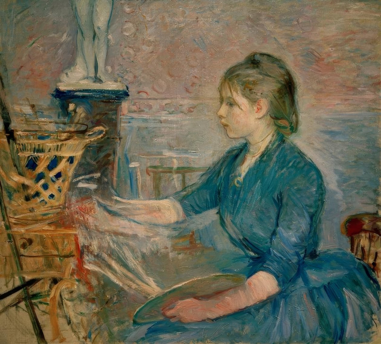 Paule Gobillard schilderend door Berthe Morisot