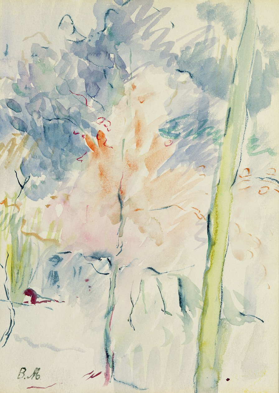 Rode Boom in een Bos, 1893 door Berthe Morisot