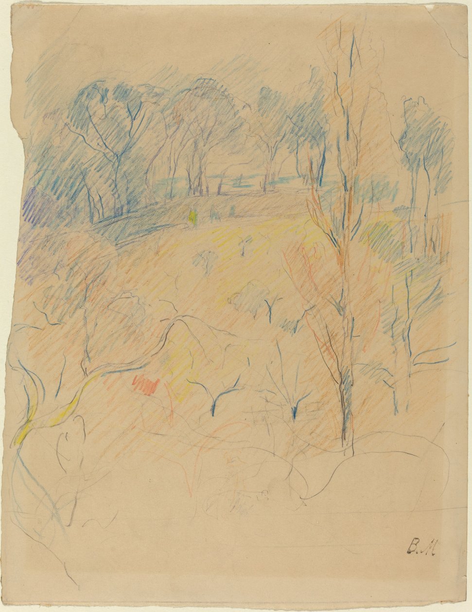 Landschap in de lente, ca. 1890-1891 door Berthe Morisot