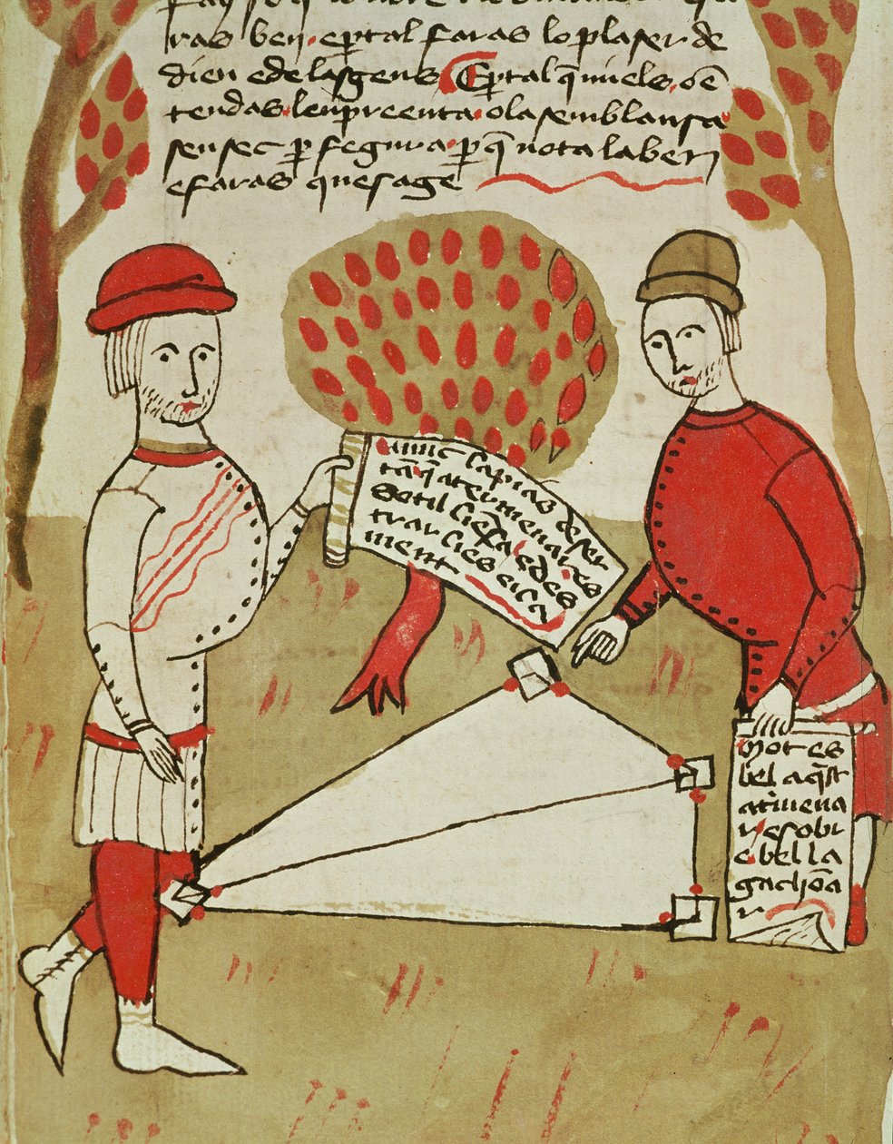 Ms 327 fol.226v Afbakening van Land, uit 