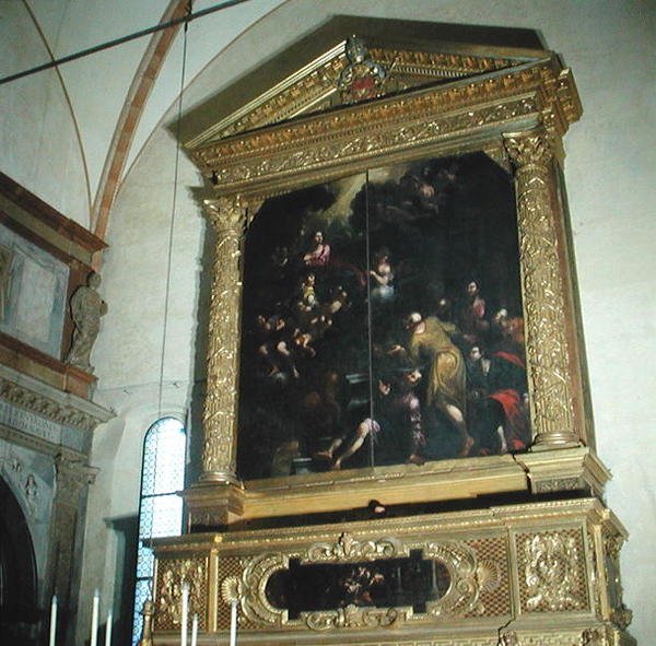 Uitzicht op kerkorgel, 1683 door Biagio Falcieri