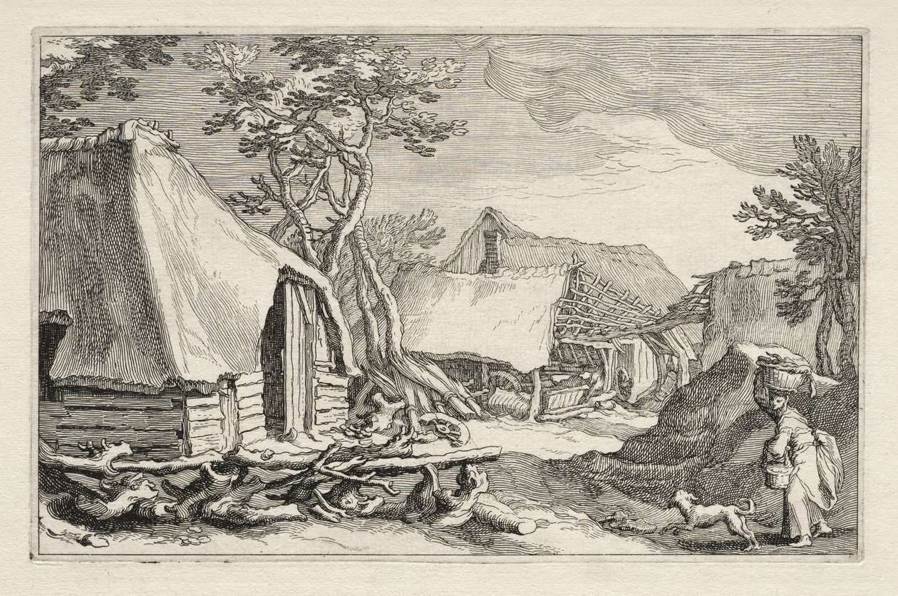 Landschap met Boerderijen door Boetius Adams Bolswert