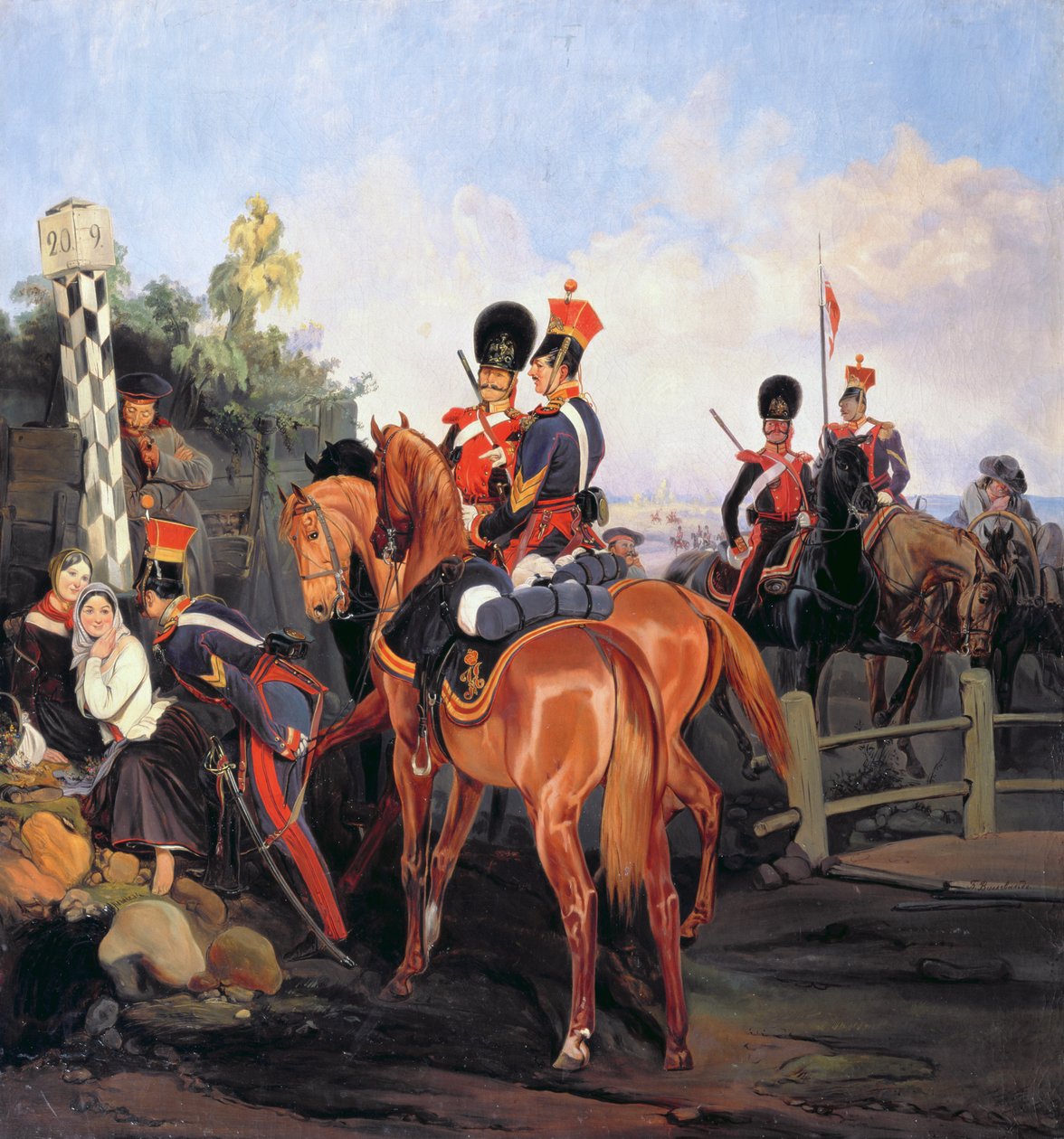 Bij de mijlpaal, 1859 door Bogdan Willewalde