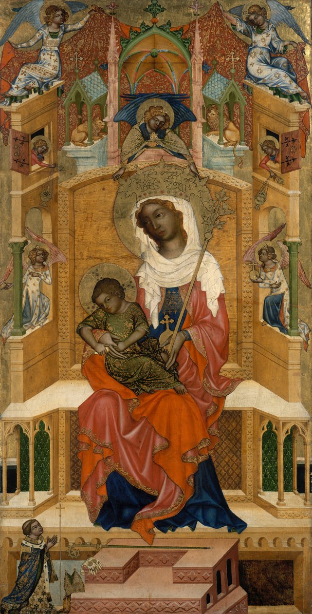 Troonende Maria met het Kind (Glatzer Madonna) door Bohemian Master