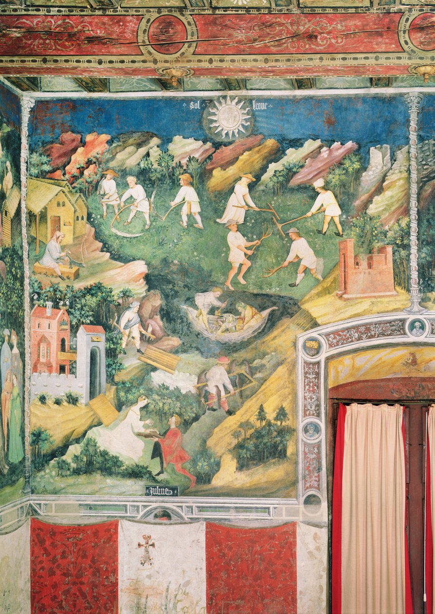De Maand Juli, ca. 1400 door Bohemian School