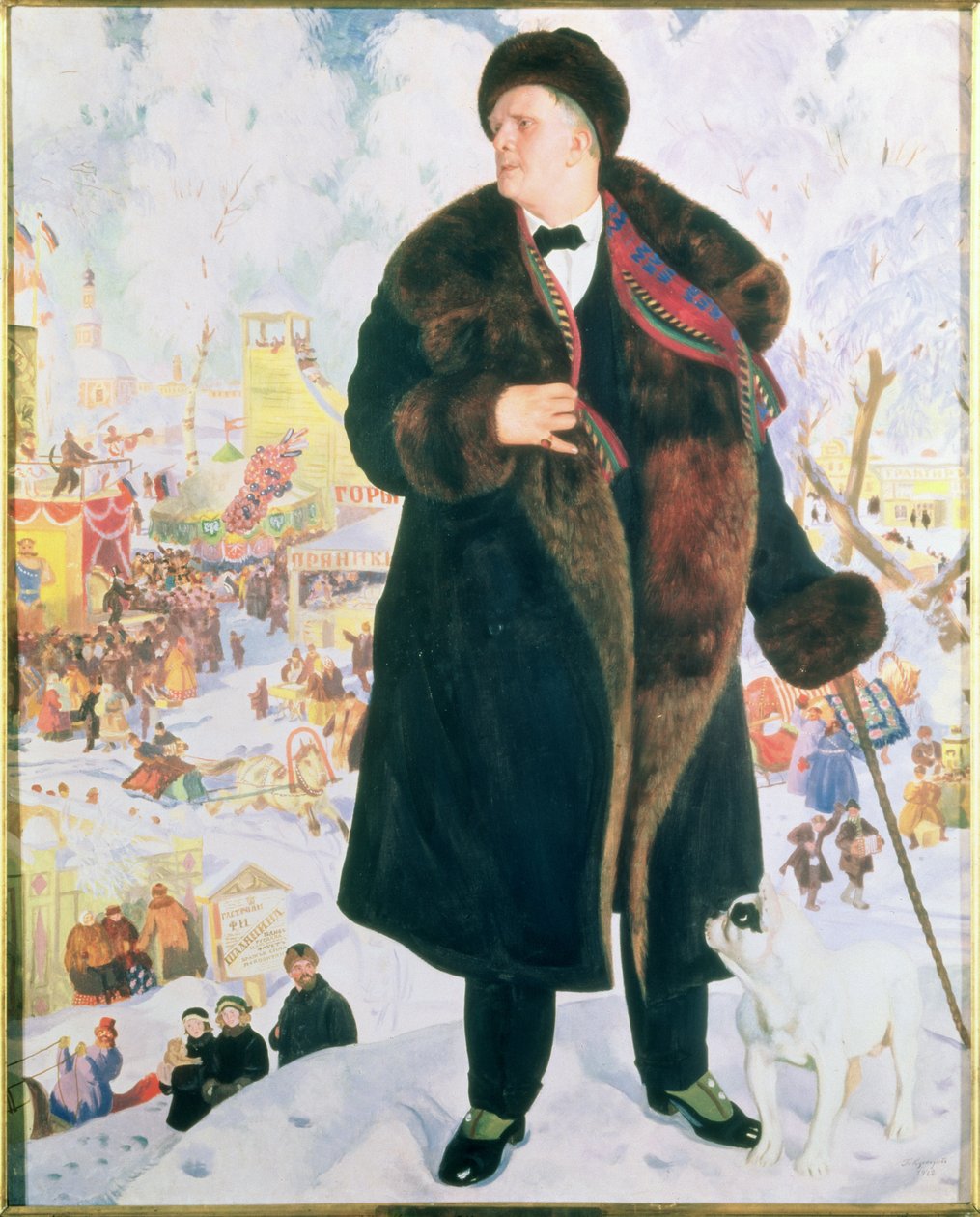 Portret van Feodor Shaljapin, 1922 door Boris Mikhailovich Kustodiev