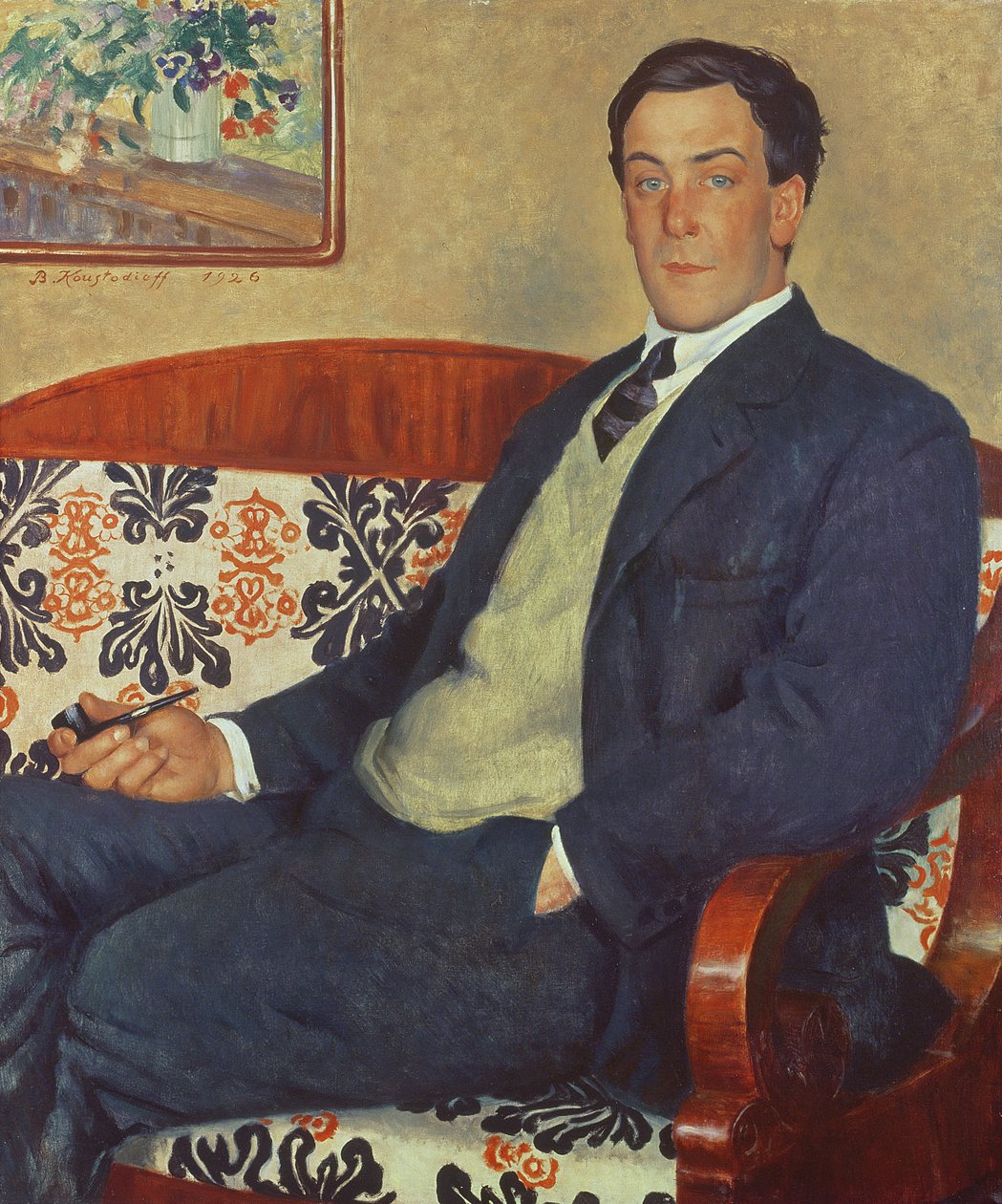 Portret van Peter Kapitza (1894-1984) door Boris Mikhailovich Kustodiev