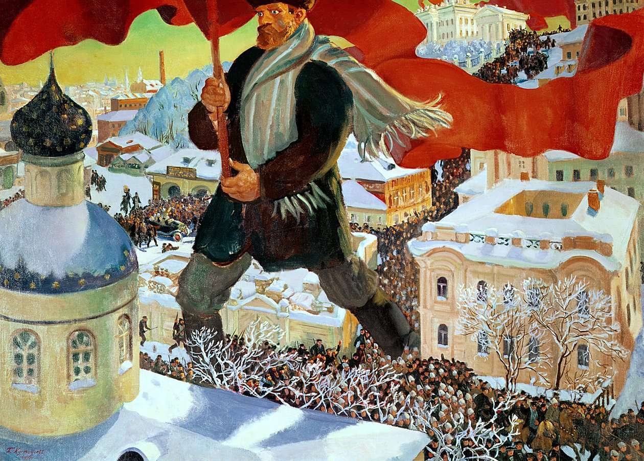 Bolsjewiek, 1920 door Boris Mikhailovich Kustodiev