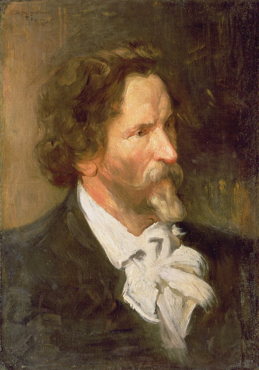 Portret van Ilja Repin (1844-1930), 1902 door Boris Mikhailovich Kustodiev