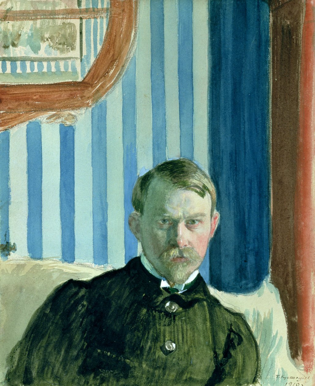 Zelfportret door Boris Mikhailovich Kustodiev