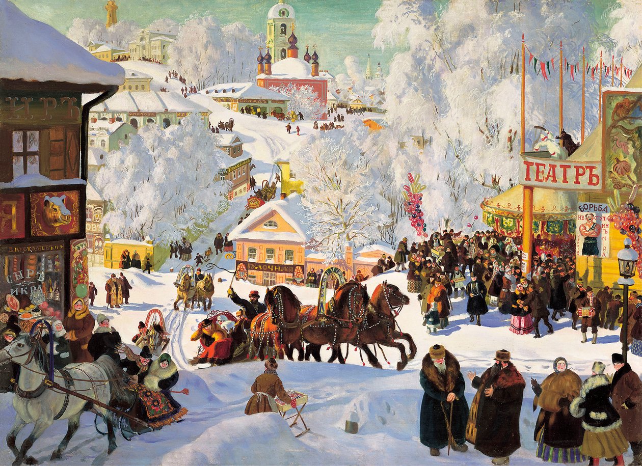 Vastenavond door Boris Mikhailovich Kustodiev