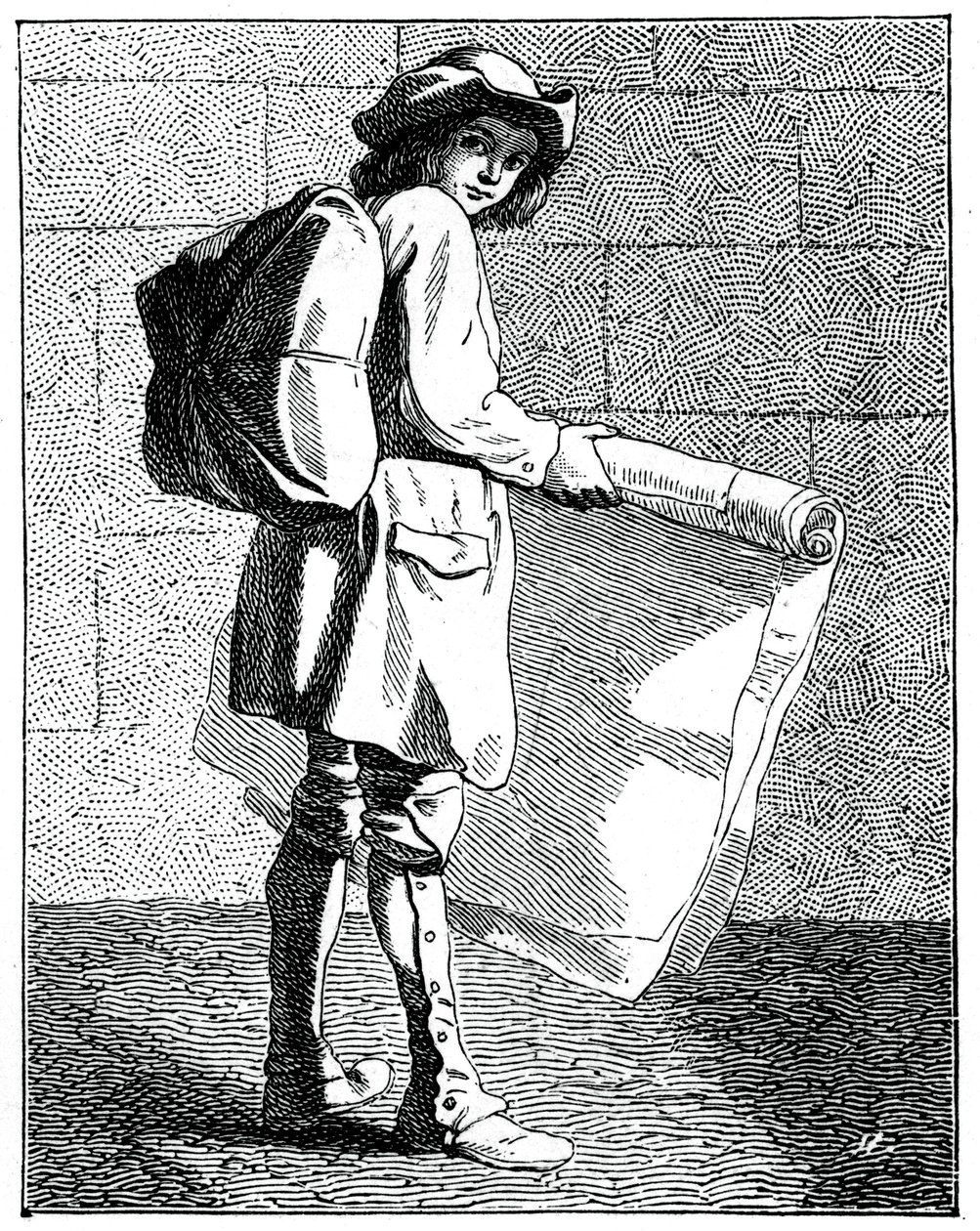 De prentverkoper door Bouchardon