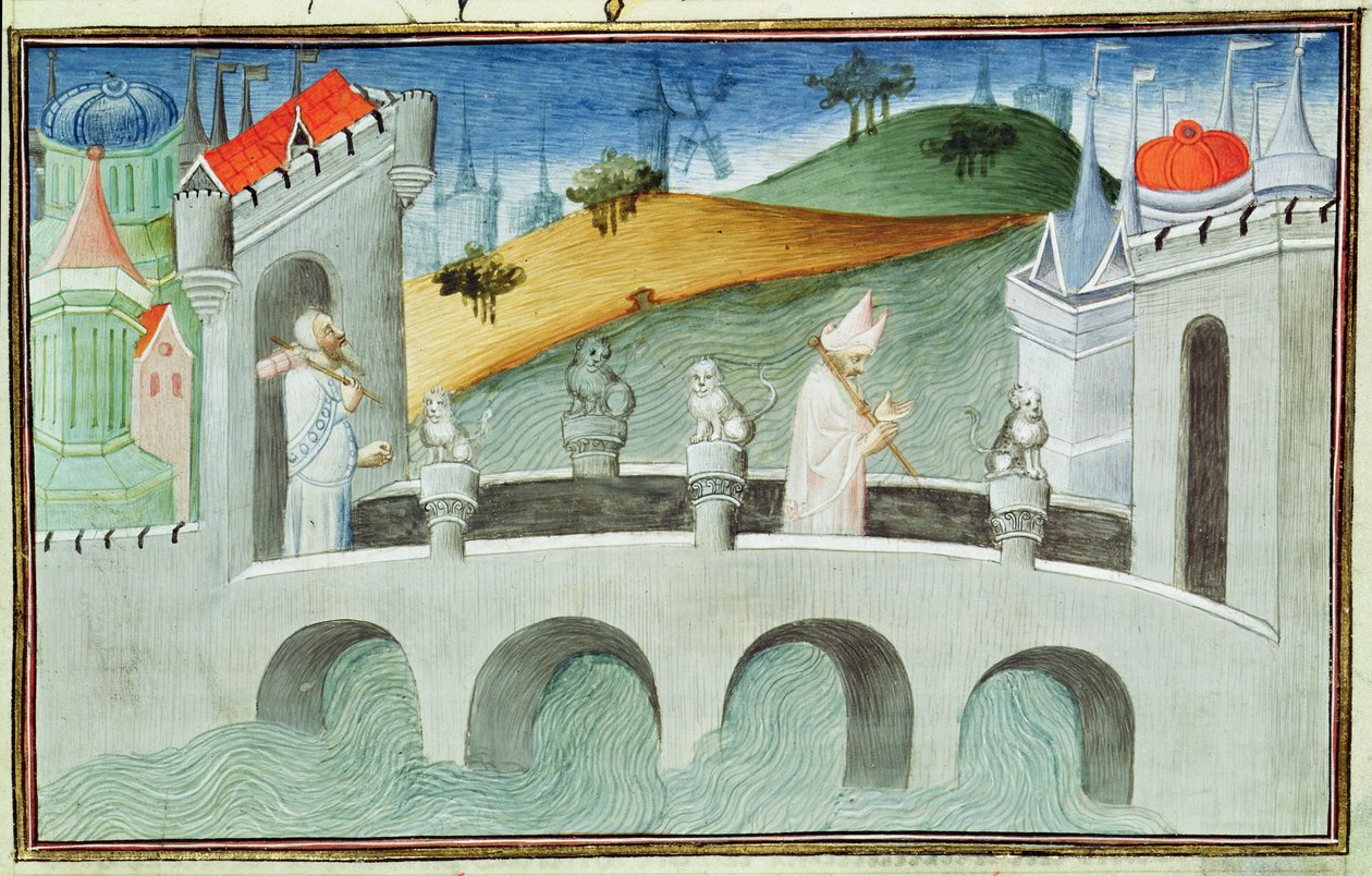 Ms 2810 f.49, De brug over de Lou-Keou, een provincie nabij Peking, uit het 