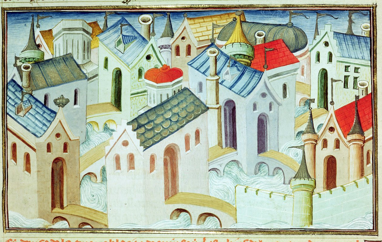 Ms 2810 f.67, De stad Kinsai, uit het 