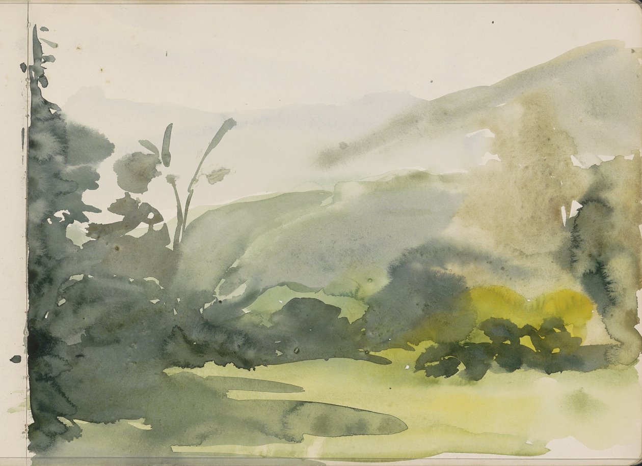 Landschap met bomen door Bramine Hubrecht
