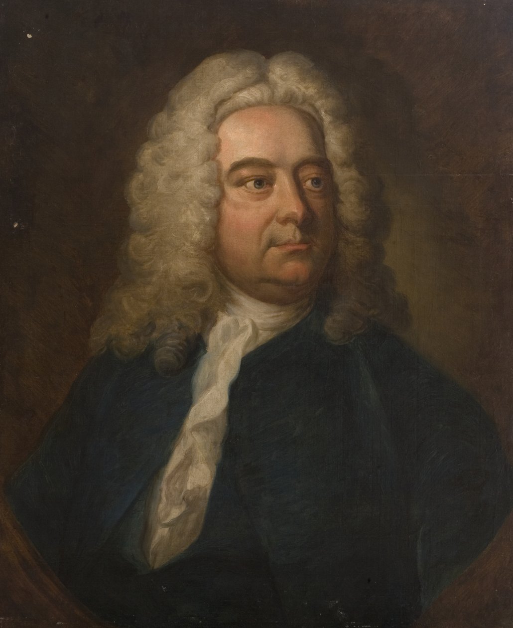 Portret van een man in blauw (mogelijk dominee G. Greenway) door British School