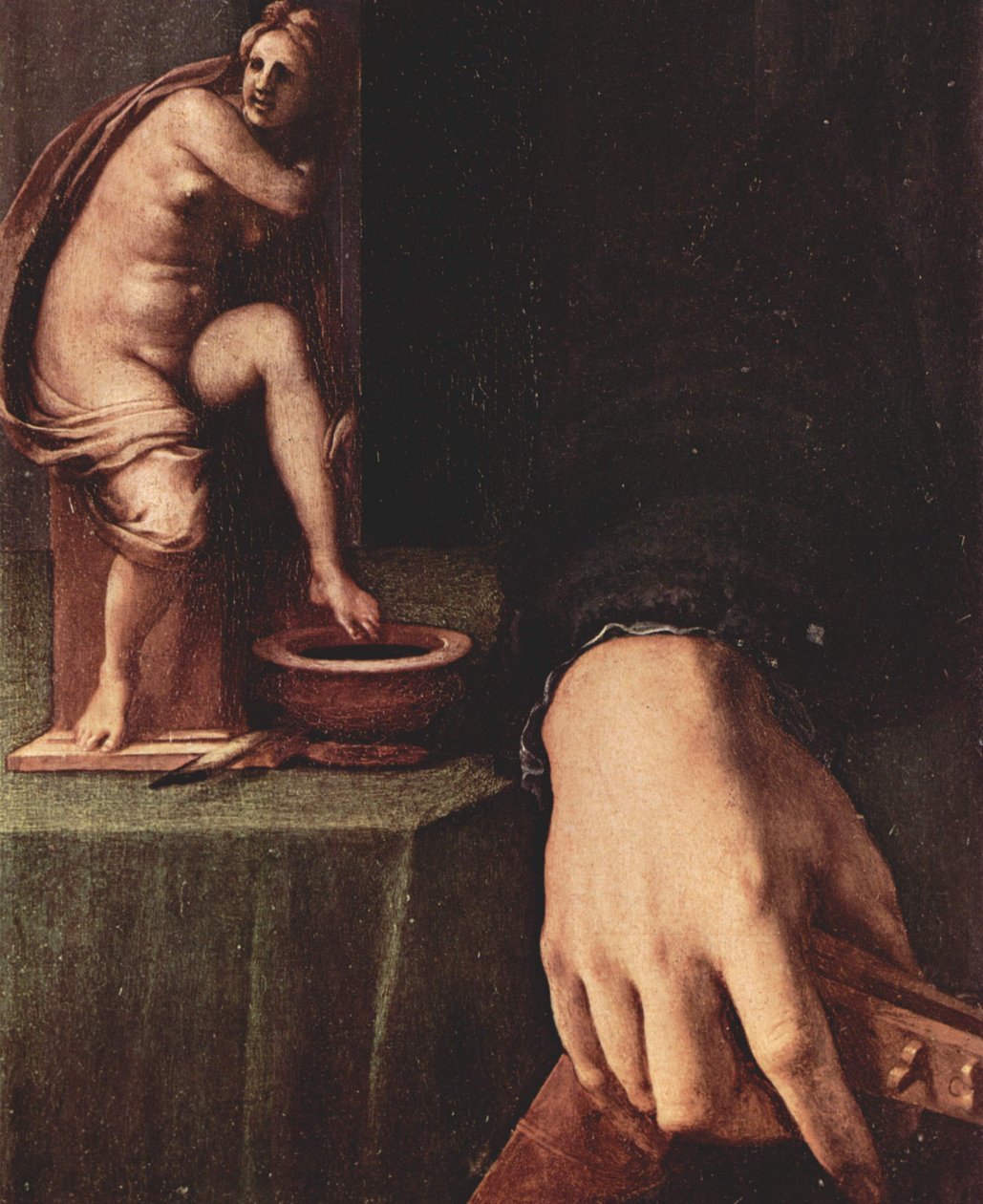 Portret van een jonge man met luit (detail) door Agnolo Bronzino
