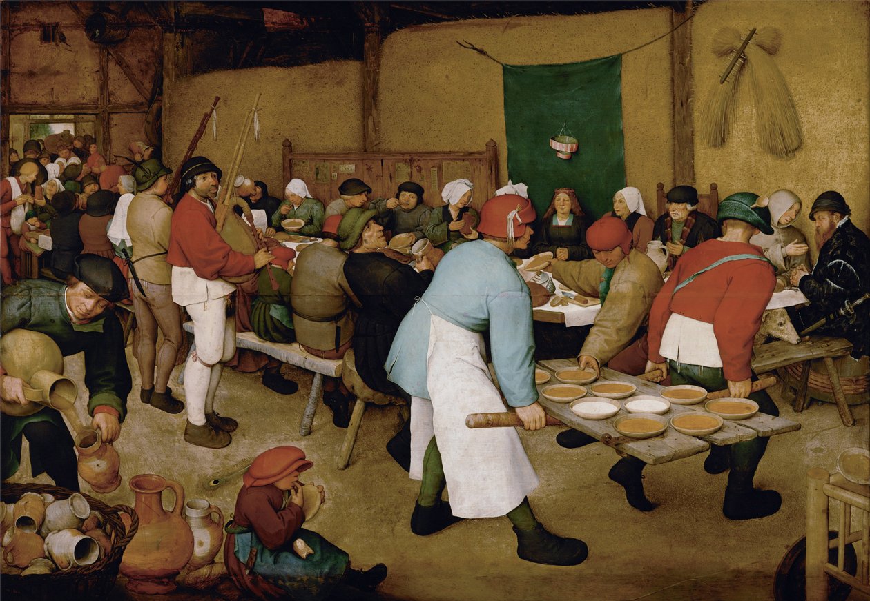 De boerenbruiloft, ca. 1568 door Bruegel