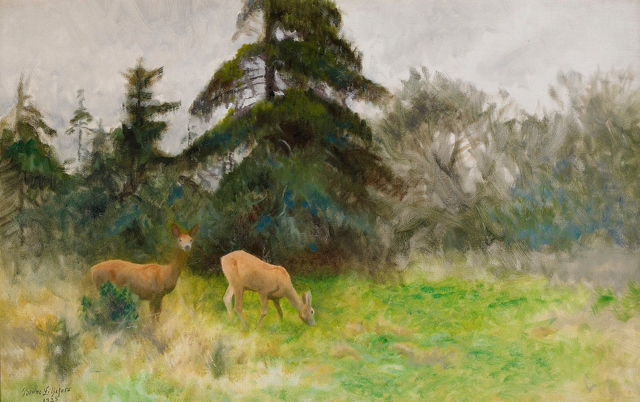 Ree in zomergroen door Bruno Andreas Liljefors
