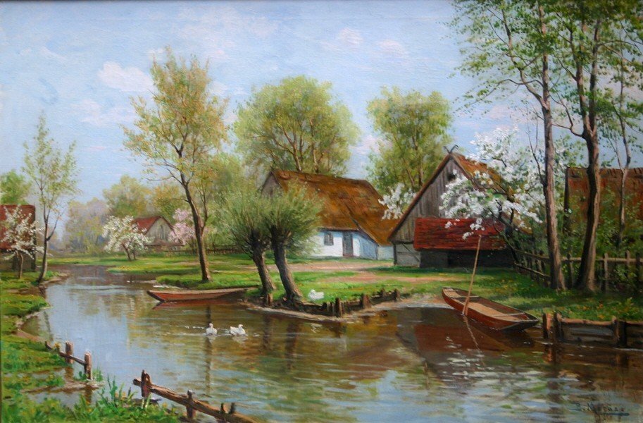Kanaal in Spreewald in de Lente door Bruno Moras