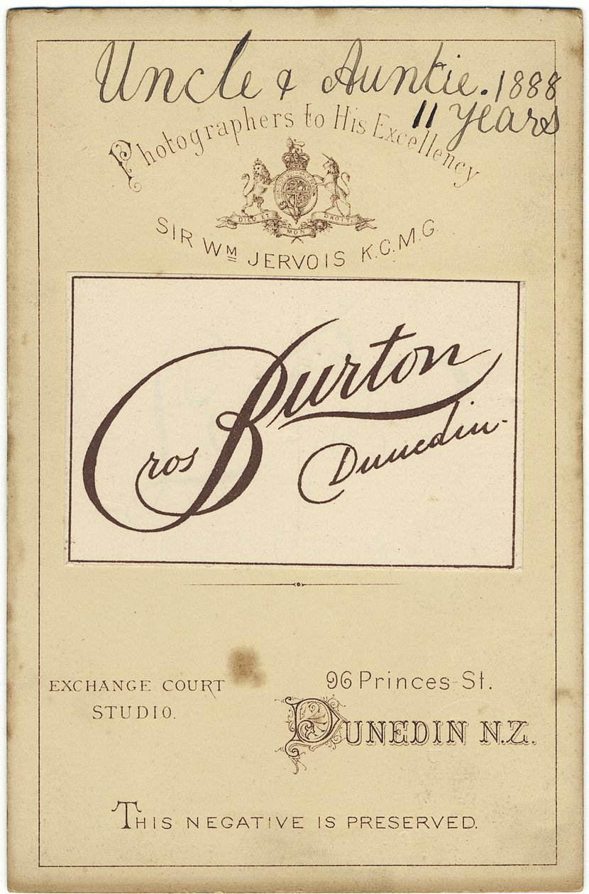 Cabinet Card, 1888 door Burton Brothers Studio