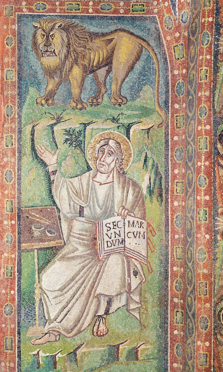 Sint Marcus de Evangelist (mozaïek) door Byzantine School