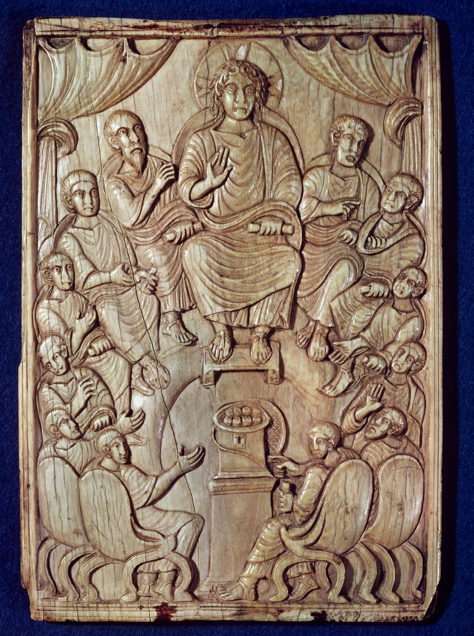 Christus met de Twaalf Apostelen door Byzantine School