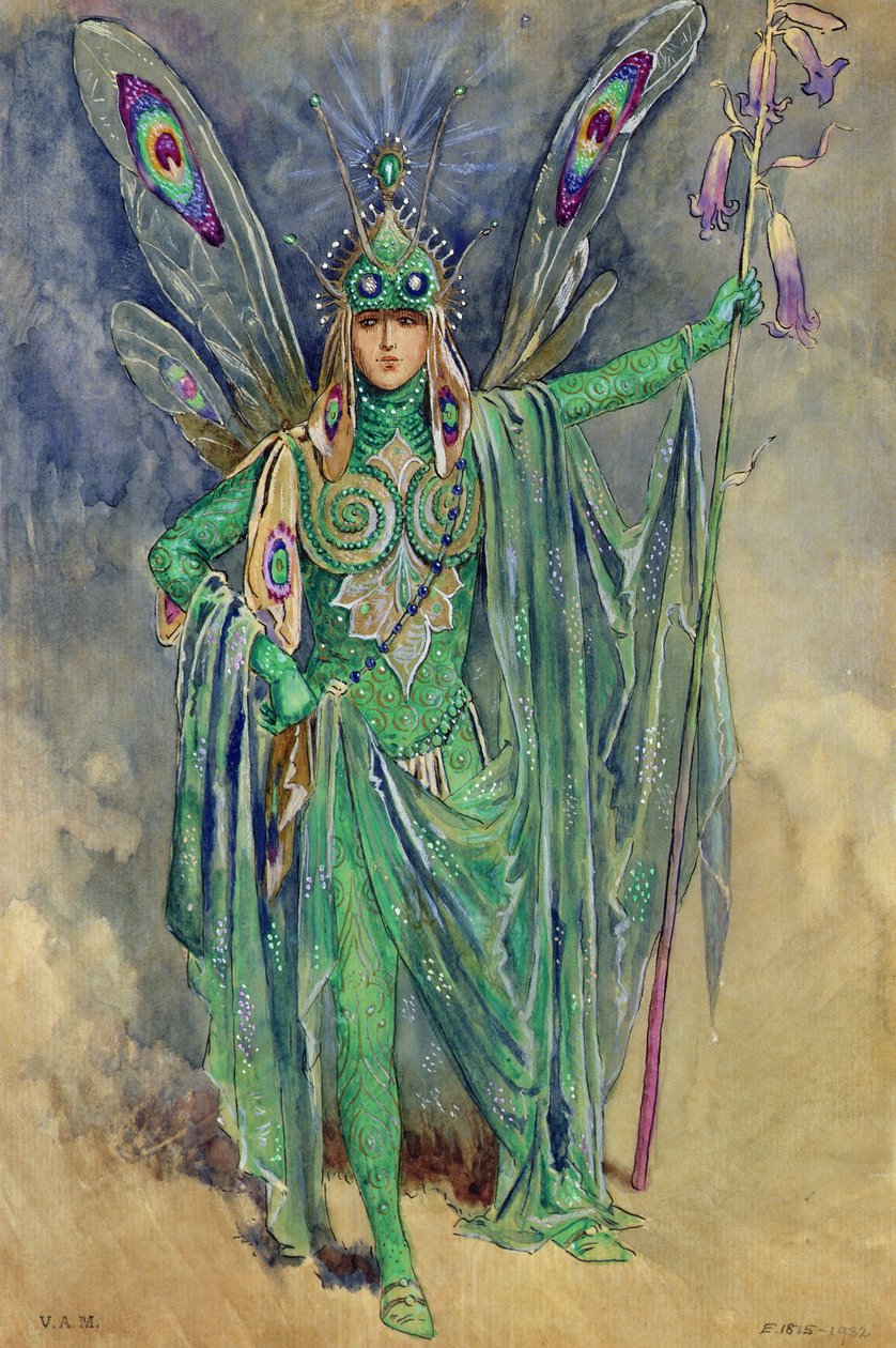 Oberon, kostuumontwerp voor Een Midzomernachtsdroom, geproduceerd door R Courtneidge in het Princes Theatre, Manchester door C. Wilhelm