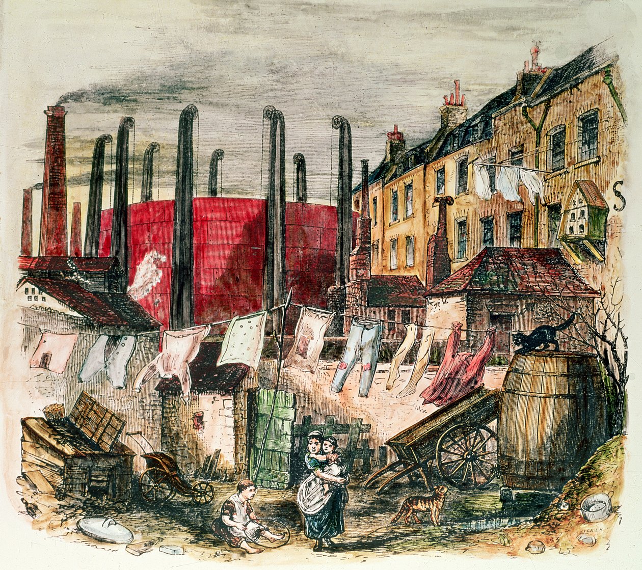 Een sloppenwijk door C.A. Ferrier