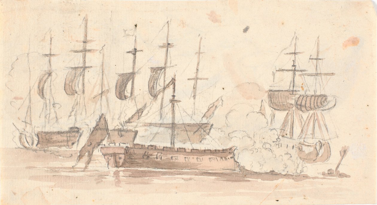 Zeeslag door C.A. Lorentzen