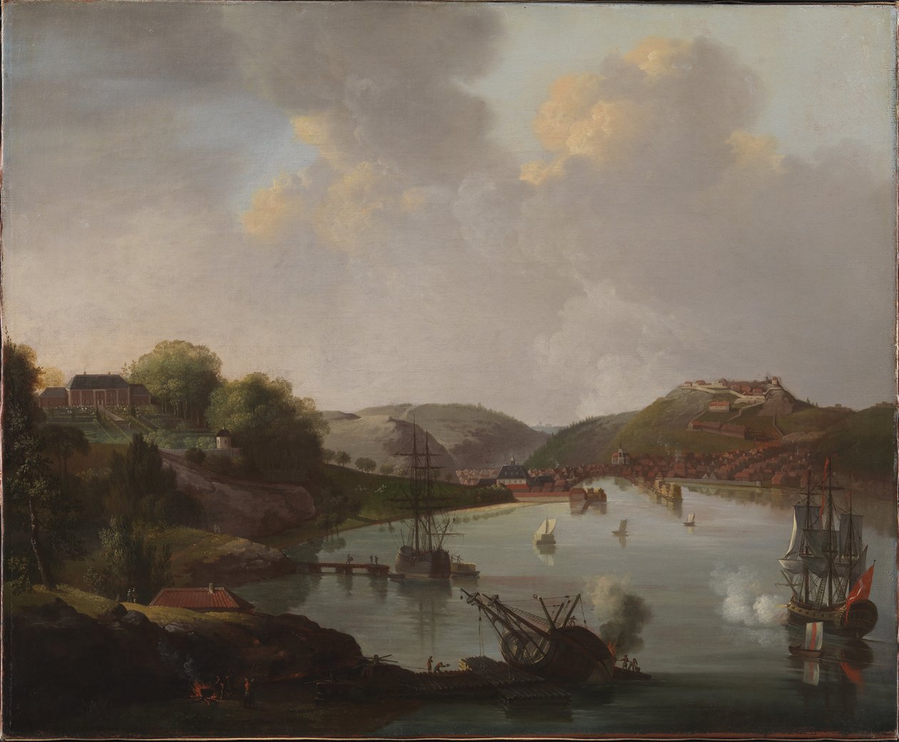 Uitzicht over Frederikshald in Noorwegen door C.A. Lorentzen