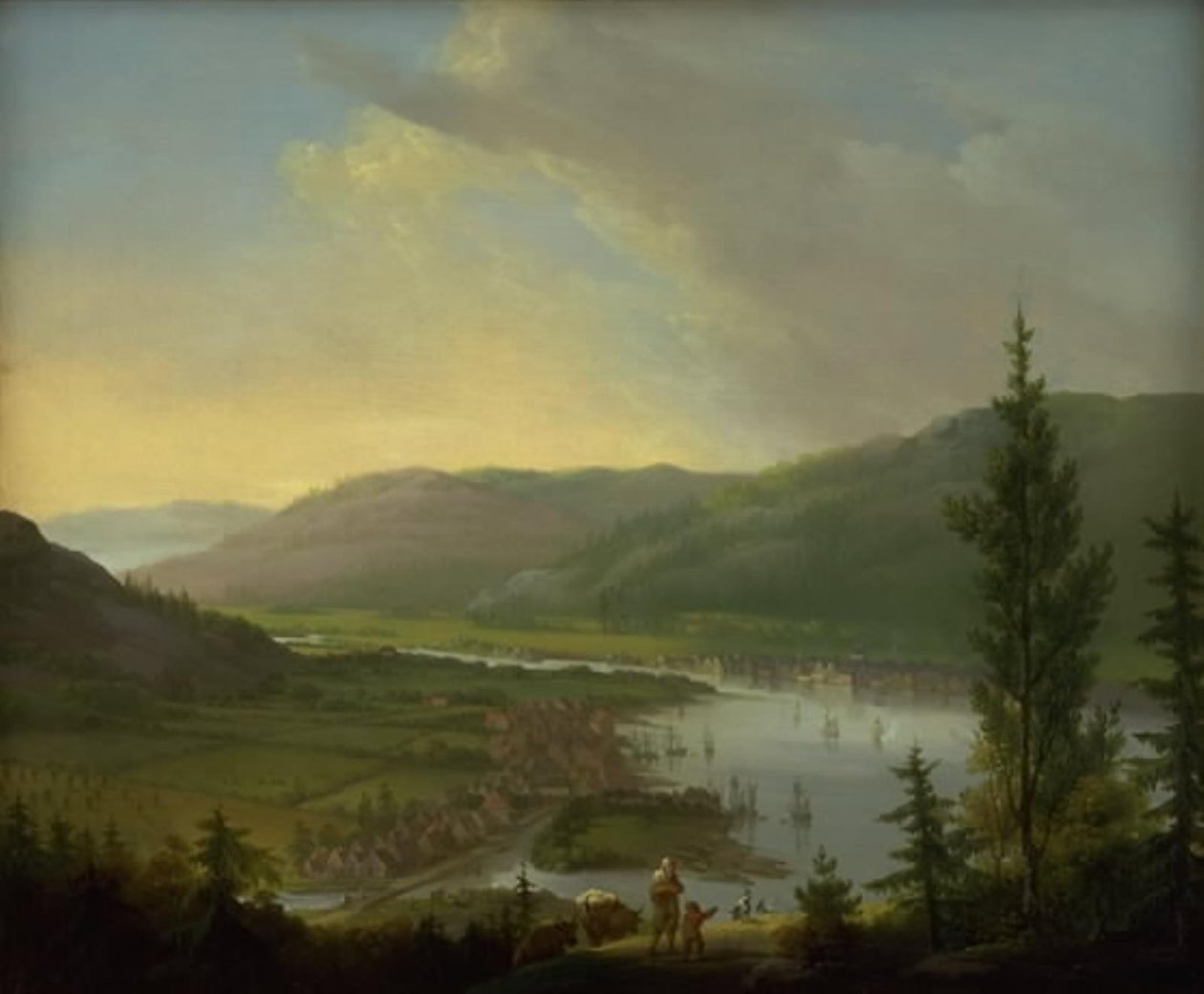 Uitzicht richting Drammen, Noorwegen door C.A. Lorentzen