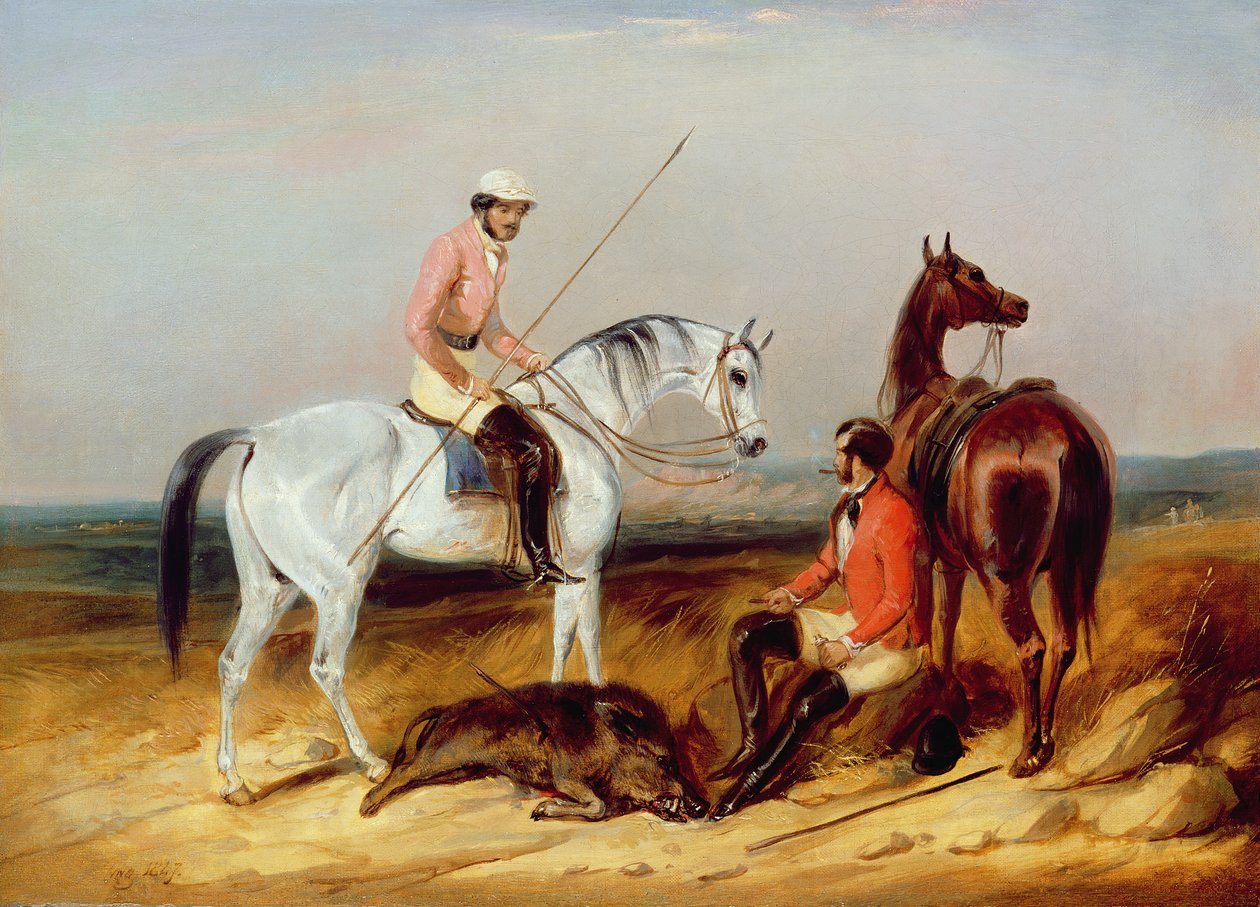 Varkensjacht, 1847 door C.B. Spalding