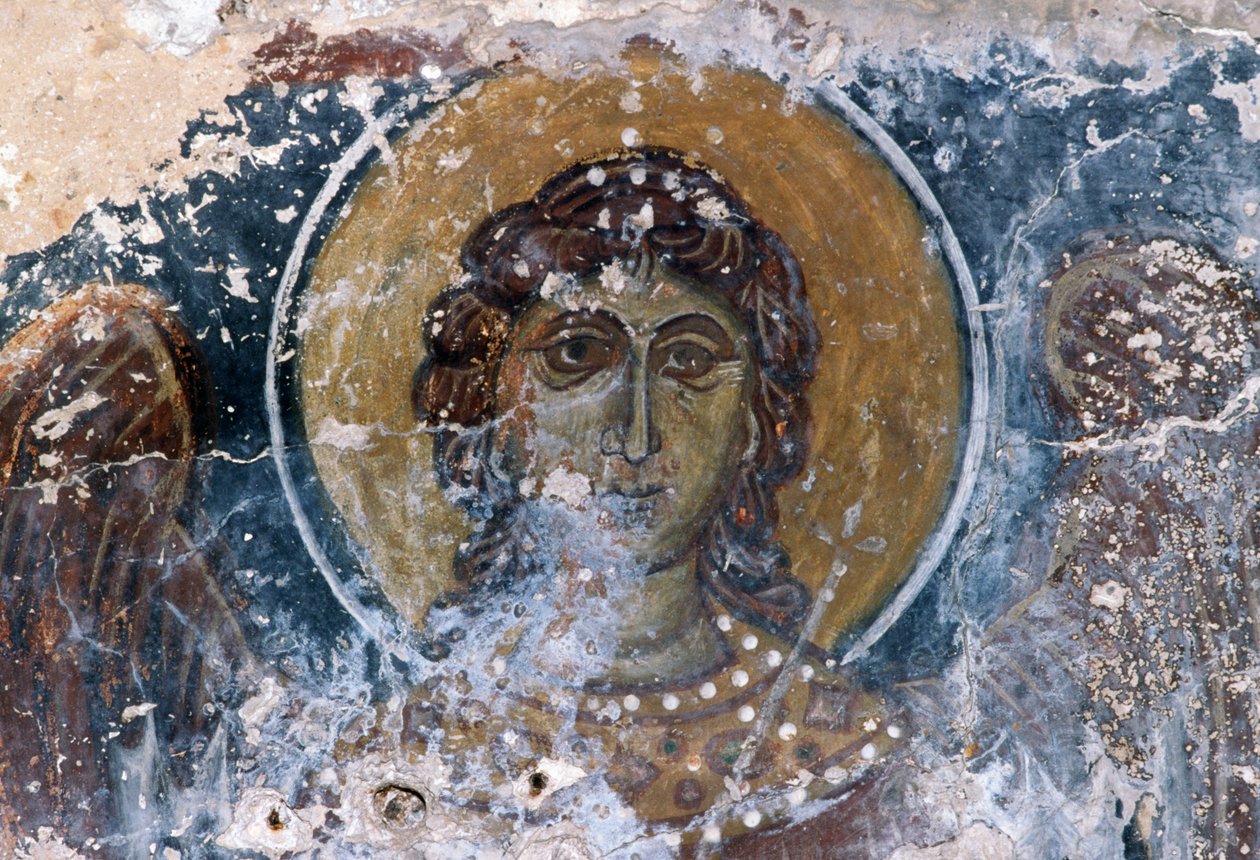 Jezus fresco in kerk van Agia Anna door J.B. and Brown J. Rowbotham