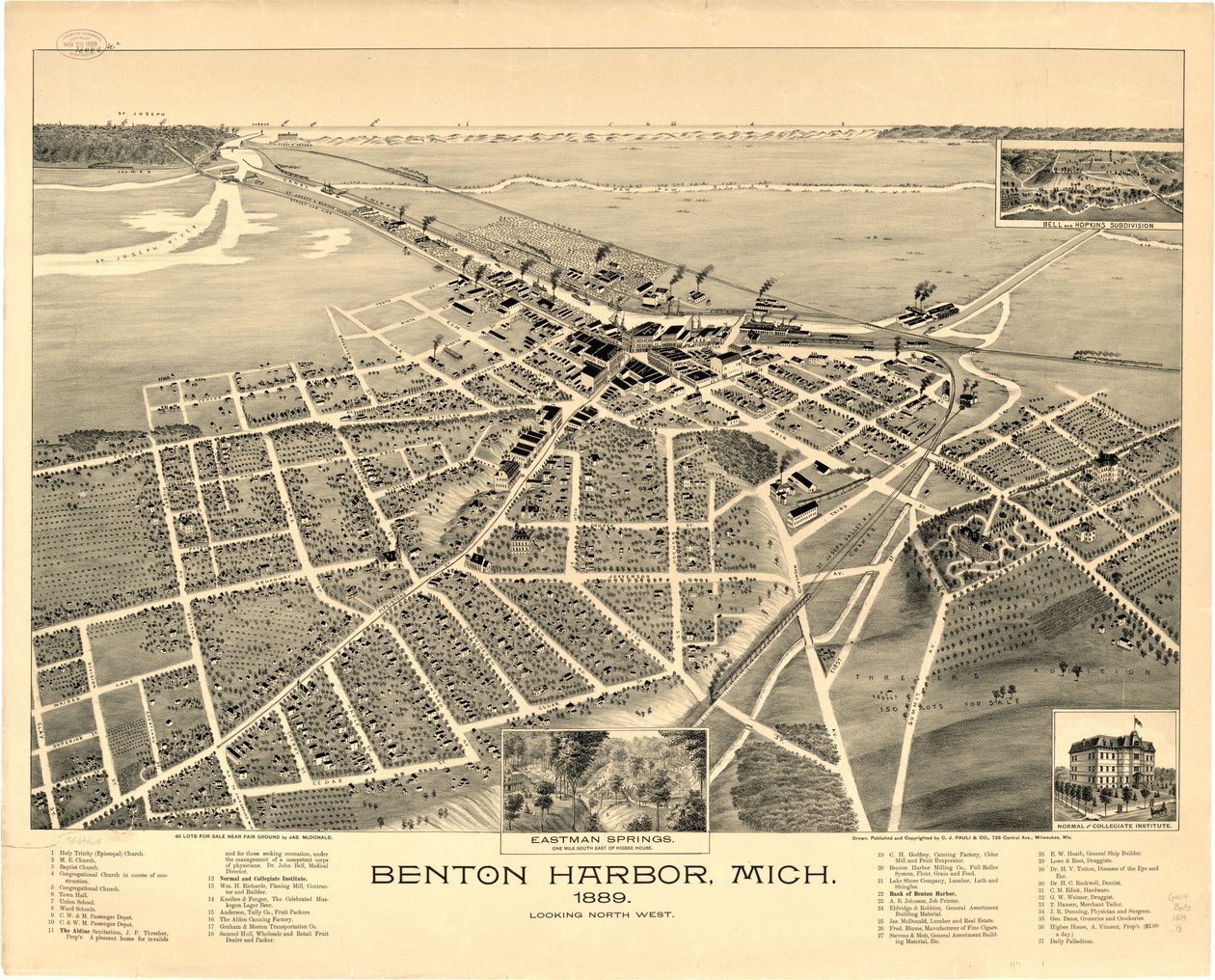 Benton Harbor, Mich. 1889. door C.J. Pauli and Co.