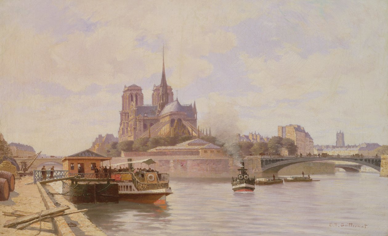 De Seine bij Notre Dame door C.T. Guillermot