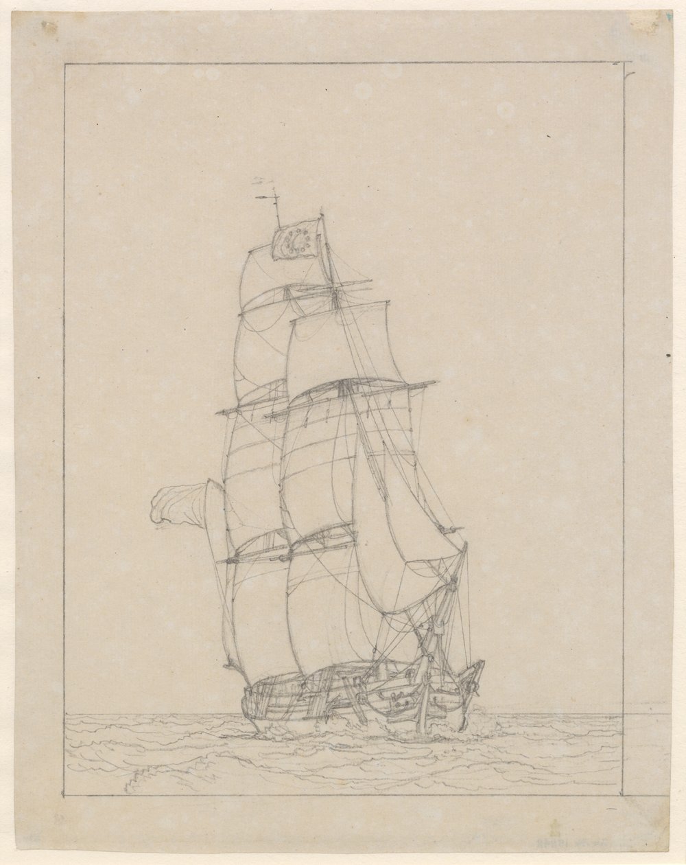 Een Brig door Christoffer Wilhelm Eckersberg