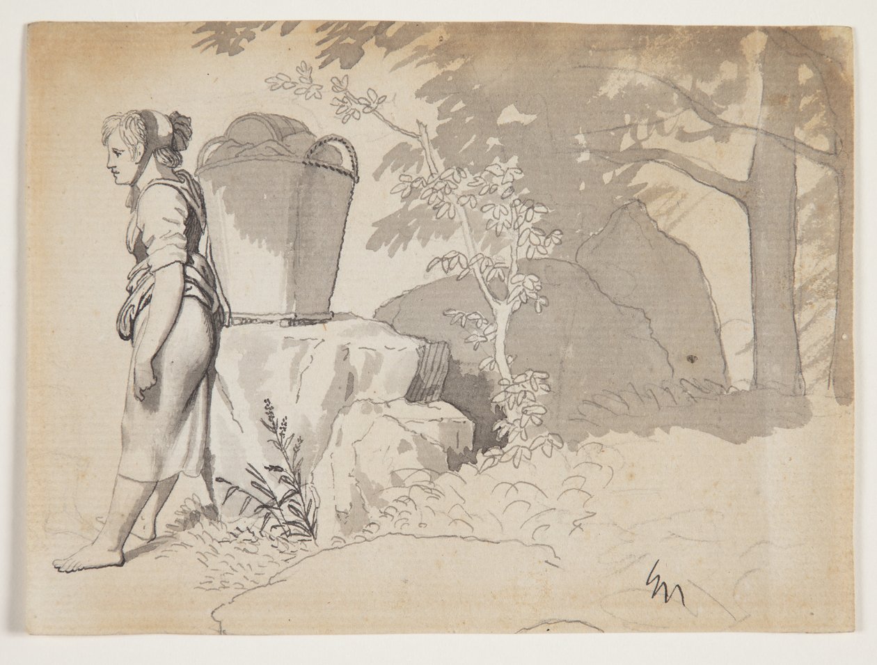 Een Boerin Rust Uit door Christoffer Wilhelm Eckersberg
