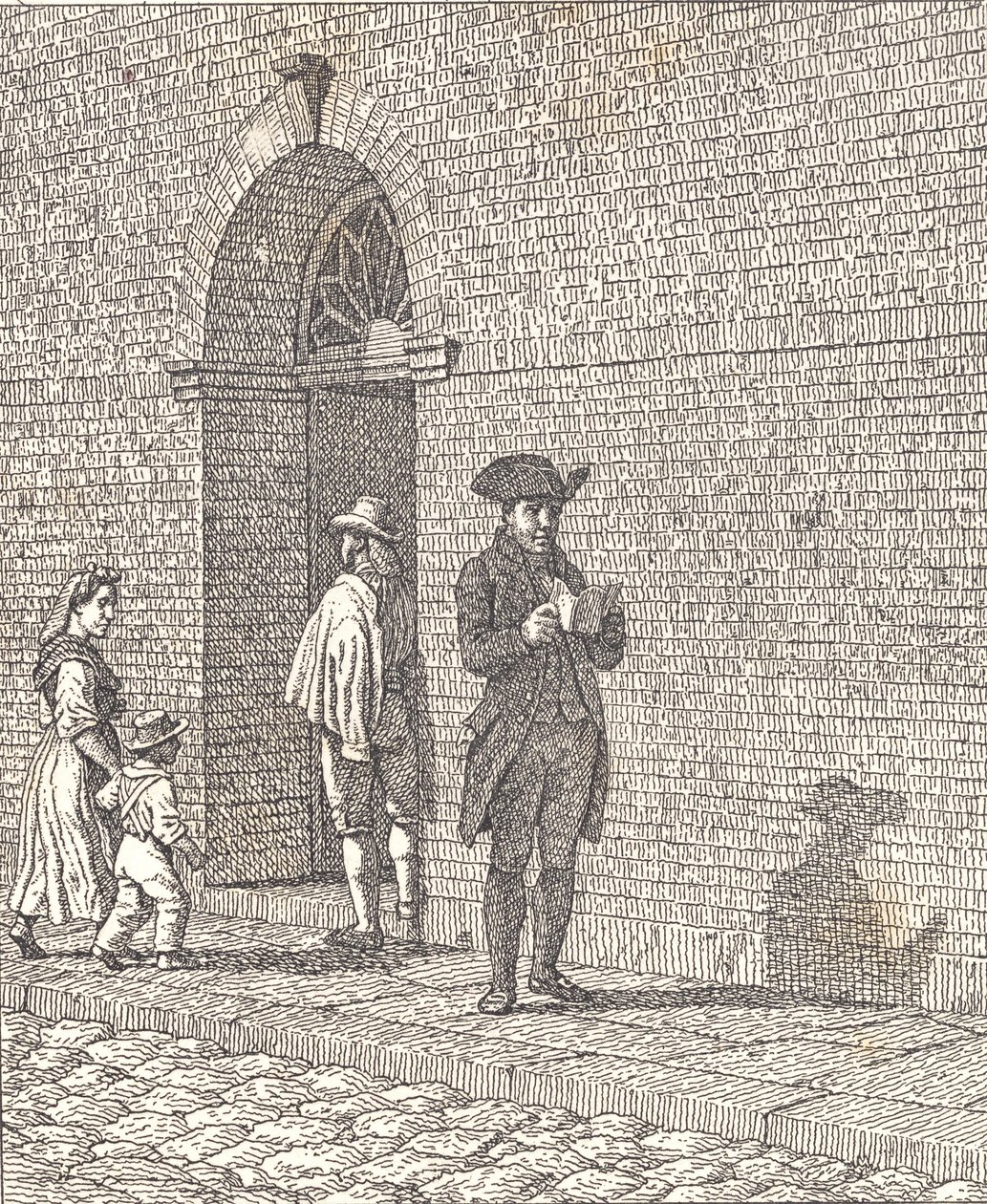 Voor een kerkdeur door Christoffer Wilhelm Eckersberg