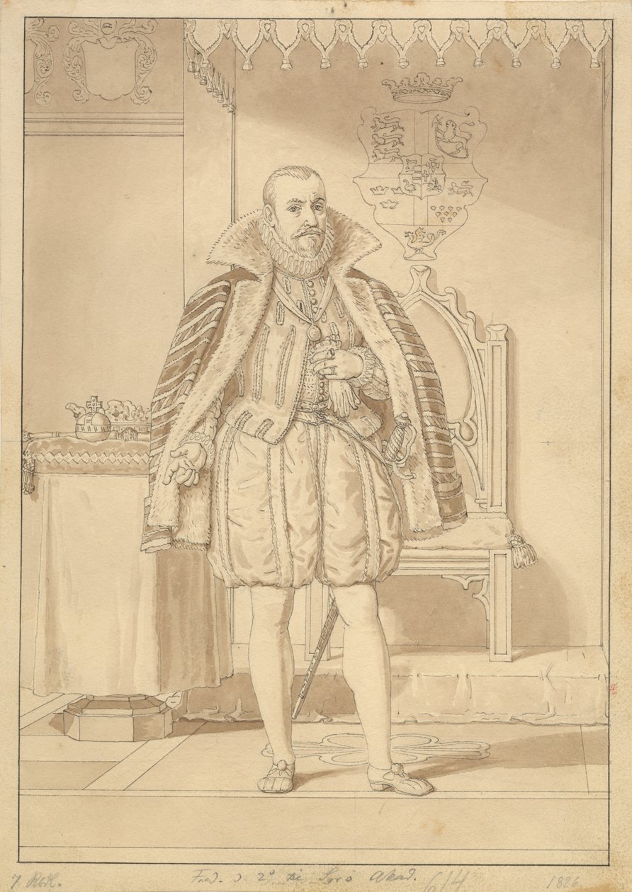 Frederik II in kroningsgewaad door Christoffer Wilhelm Eckersberg