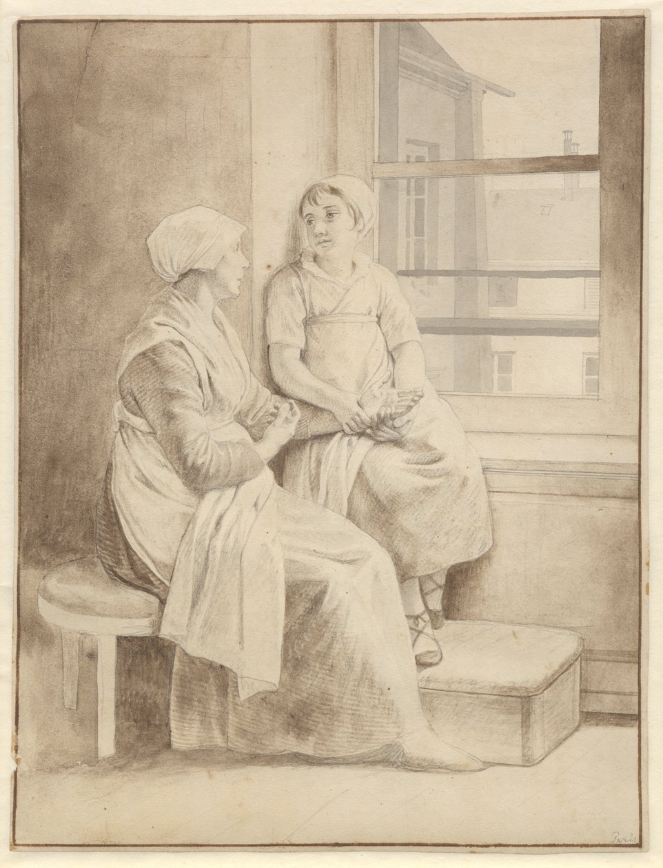 Moeder en dochter. Gastvrouw van Eckersberg in Parijs door Christoffer Wilhelm Eckersberg