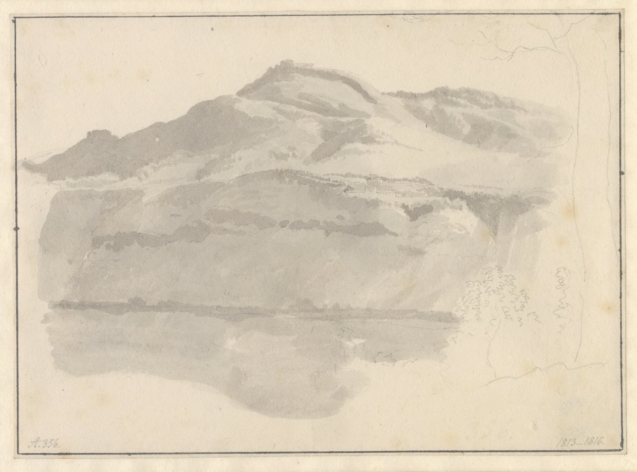 Uitzicht op het meer van Albano door Christoffer Wilhelm Eckersberg