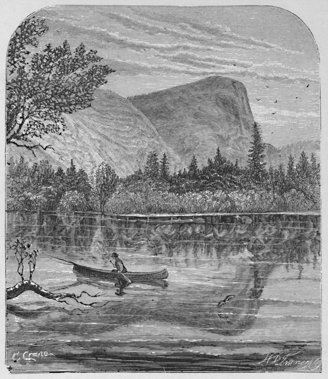 Mirror Lake en Mount Watkins, 1883 door C Crane