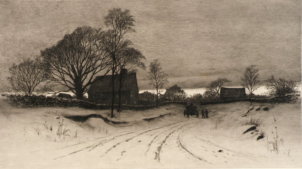 (Landelijk winterlandschap) door C. F. William Mielatz