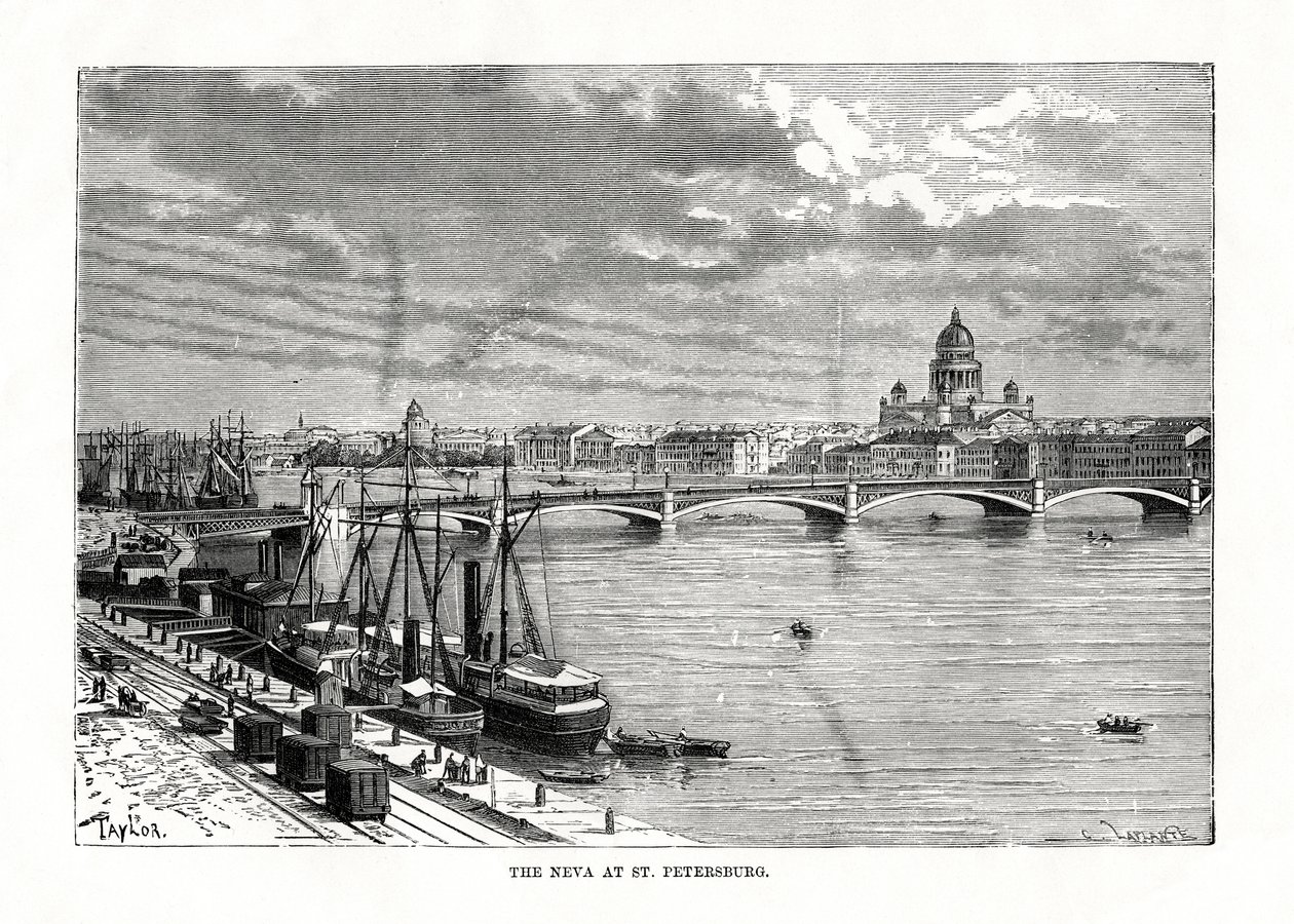 De rivier de Neva, Sint-Petersburg, 1879 door C. Laplante
