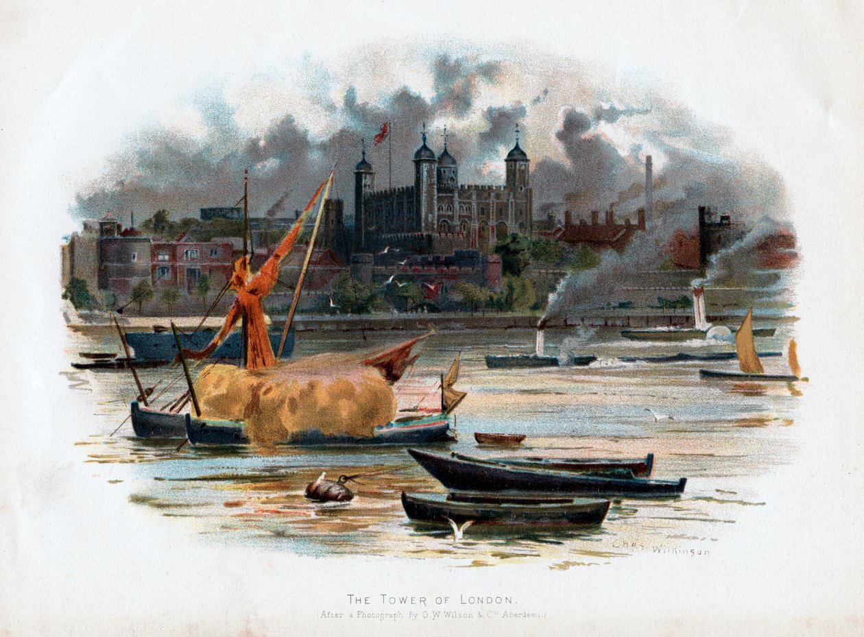De Tower of London, Engeland, 1895 door C. Wilkinson