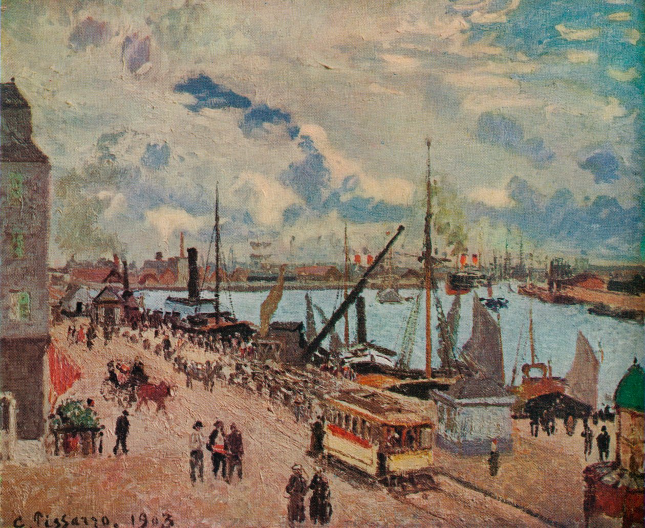 Buitenhaven van Le Havre, 1903 door Camille Jacob Pissarro